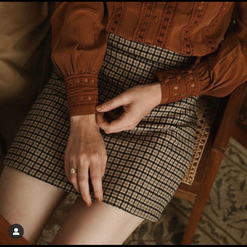 & other stories Paris atelier houndstooth skirt